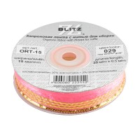 Лента капроновая 15 мм ( 5/8 ) BLITZ ORT-15 25 м №029 яр. розовый/золото