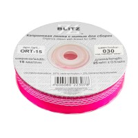 Лента капроновая 15 мм ( 5/8 ) BLITZ ORT-15 25 м №030 т. розовый/серебро