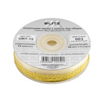 Лента капроновая 15 мм ( 5/8 ) BLITZ ORT-15 25 м №003 бл. кремовый/золото