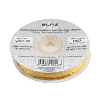 Лента капроновая 10 мм ( 3/8 ) BLITZ ORT-10 25 м №097 св. персиковый/золото