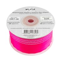 Лента капроновая 38 мм ( 1 1/2 ) BLITZ ORT-38 25 м №030 т.розовый/серебро