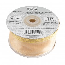 Лента капроновая 38 мм ( 1 1/2 ") "BLITZ" ORT-38 25 м №097 св. персиковый/золото