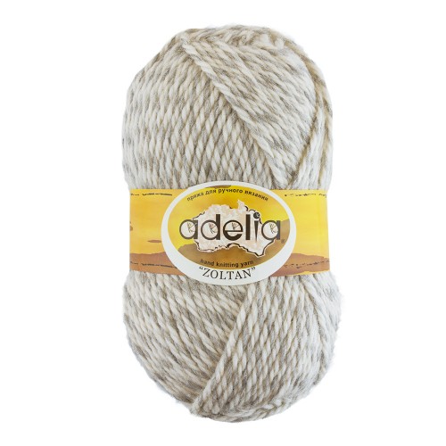 Пряжа ADELIA ZOLTAN 100\% шерсть 5 шт. х 100 г 115 м №115 серый-белый