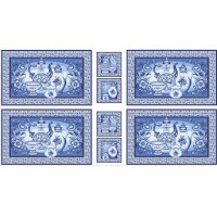Ткань для пэчворка ЛАЗУРНОЕ ЧУДО 112 см 100\% хлопок ( в метрах ) ЛЧ-01 Панель белый/голубой