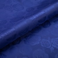 Ткань подкладочная Gamma Taffeta с рисунком JTR 52\% полиэстер, 48\% вискоза 145 см №129 васильковый (розы)