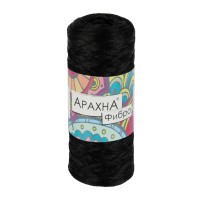 Пряжа ARACHNA Фибра / Fibra 100\% полиэфир 10 шт. х 50 г 200 м №02 ЧЕРНЫЙ