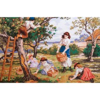 Канва/ткань с рисунком Grafitec серия 14.000 90 см х 60 см 14.285 Фруктовый сад