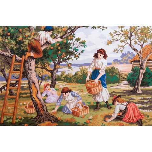 Канва/ткань с рисунком Grafitec серия 14.000 90 см х 60 см 14.285 Фруктовый сад