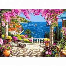 Канва/ткань с рисунком Grafitec серия 12.000 80 см х 60 см 12.304 Ривьера мечты