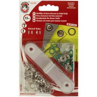 Кнопка KOH-I-NOOR 16 (1213-030 №2) рубашечные Baby металл цветные d 10 мм 15 шт. 983 зеленый
