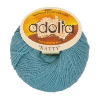 Пряжа ADELIA "KATTY" 100\% шерсть 10 шт. х 50 г 150 м №16 голубой