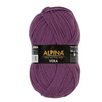 Пряжа ALPINA "VERA" 55\% акрил, 45\% хлопок 5 шт. х 100 г 280 м №45 фиолетовый