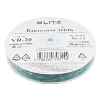 BLITZ бархатная лента ВР-20 (VR-20) 20 мм 16.5 м №158 гр.голубой