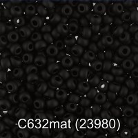 Бисер Чехия GAMMA круглый 3 10/0 2.3 мм 10 х 5 г 1-й сорт C632mat чёрный мат. ( 23980 )
