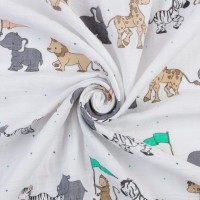 Ткань PEPPY Ткань муслиновая ФАСОВКА SMD EMBRACE 100\% хлопок 100 х 125 см Shannon Fabrics animal parade opal