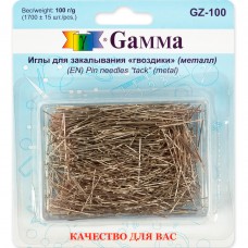 Gamma GZ-100 Иглы для закалывания гвоздики сталь 1700 шт 15 шт 100 г в блистере в пластиковой коробке