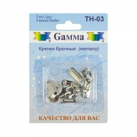 Gamma TH-03 Крючки для брюк 13 мм в блистере 3 шипа 3 шт. никель