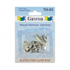 Gamma TH-03 Крючки для брюк 13 мм в блистере 3 шипа 3 шт. никель