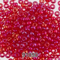 Бисер Чехия круглый 4 10/0 2.3 мм 500 г 91090 (Ф153) малиновый/перл
