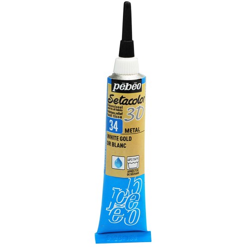 PEBEO Контур по ткани металлик Setacolor 3D 20 мл 557034 под белое золото