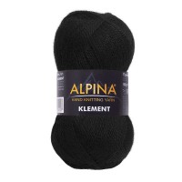 Пряжа ALPINA KLEMENT 80\% альпака, 20\% мериносовая шерсть 4 шт. х 50 г 300 м №02 ЧЕРНЫЙ