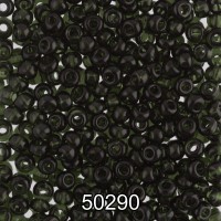 Бисер Чехия круглый 5 10/0 2.3 мм 500 г 50290 (Ф188) т.зеленый