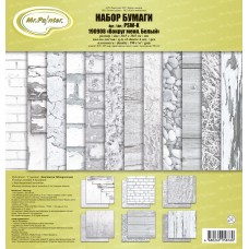 Бумага для скрапбукинга Mr.Painter PSW-K Набор бумаги 190 г/кв.м 30.5 x 30.5 см 6 л. 190908 Вокруг меня. Белый