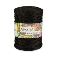 Пряжа ARACHNA "Cord Classic" 100\% полиэфир 3 шт. х 200 г 100 м №02 чёрный
