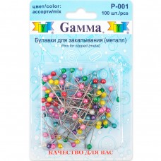 Gamma P-001 Иглы для закалывания шарики сталь 12 x 100 шт 30 мм в блистере 07мм/30мм (в блистере)