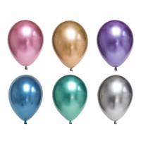 BOOMZEE BXM-30 Набор воздушных шаров 30 см 6 шт. хром металлик_ассорти