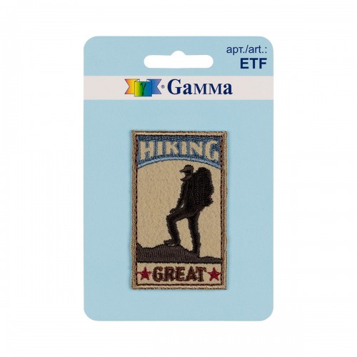 Gamma ETF Термоаппликация № 01 1 шт 01-004 Хайкинг (Hiking) 3.6 х 6 см