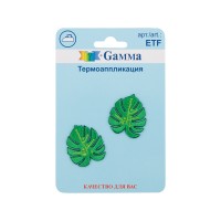 Gamma ETF Термоаппликация № 02 1 шт 01-239 Листья монстеры 2шт. 2.5 х 2.5 см