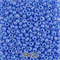 Бисер Чехия круглый 1 10/0 2.3 мм 500 г 34020 (Ф026) голубой/меланж