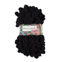 Пряжа ARACHNA LAZY 100\% микрополиэстер 5 шт. х 100 г 8.5 м №22 черный