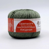 Пряжа Пехорская ПТ "Ажурная" 100\% мерсеризованный хлопок 10 шт. х 50 г 280 м №038 полынь
