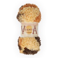 Пряжа VISANTIA ZIKZAK 100\% полиэстер 5 шт. х 100 г 100 м №7137 бежевый-коричневый-т.коричневый