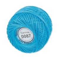 Пряжа Gamma Ирис 100\% хлопок 10 шт. х 10 г 82 м №0087 ярко-голубой