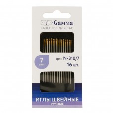 Иглы для шитья ручные Gamma N-310/7 для шитья №7 16 шт. в конверте с прозрачным дисплеем .