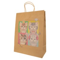 Stilerra KINL подарочный крафт-пакет 150 г/кв.м 32 х 42 х 14 см 12 шт. 03 котики