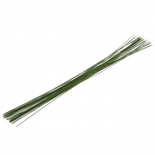 Blumentag FIW-0.7 Проволока флористическая в оплётке 0.7 мм сталь бумага 5 х 30 шт. 40 см №01 зеленый