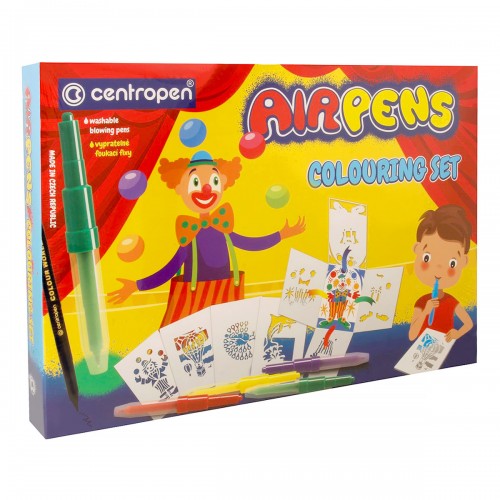 Centropen Набор воздушных фломастеров AirPens Colouring Set 1500/09 8 цв+1черн+8 трафаретов цв 1500/9