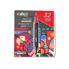Carioca Plus Набор скетч маркеров 2 мм 32 цв. кисть/перо скошенное 45242