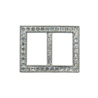 Пряжка со стразами 51306 082 35 x 25 мм СК/Распродажа серебро