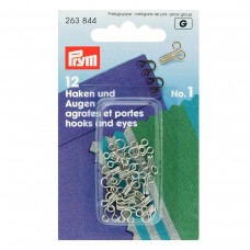 "PRYM"   263844   Крючки плательные №1 малые   12 мм  в блистере   12 шт. под никель