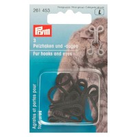 "PRYM"   261453   Крючки и петли для меховых изделий   25.2 мм  в блистере   3 шт. черный