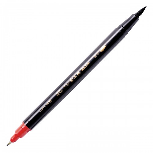 Pentel 2-х сторонний Brush Pen, чёрные чернила, наконечники 1.2-10 мм, 1 шт. PSFW34A-1