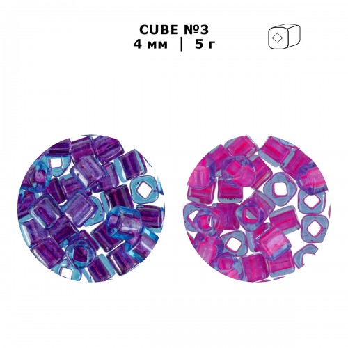 Бисер Япония TOHO КУБ (CUBE) №3 4 мм 5 х 5 г №0022Ф(F) св.золотистый/матовый