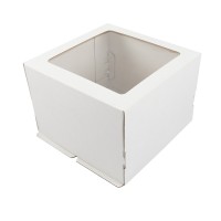 S-CHIEF BFC-043 Кондитерская коробка для торта С ОКНОМ+ подложка 26.5 x 26.5 x 19 см.