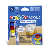 Carioca Набор маркеров Paint Marker 5 цв. 5 шт. кисть 45280