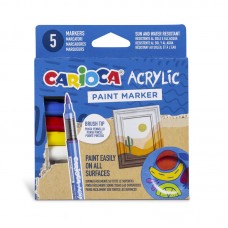 Carioca Набор маркеров Paint Marker 5 цв. 5 шт. кисть 45280